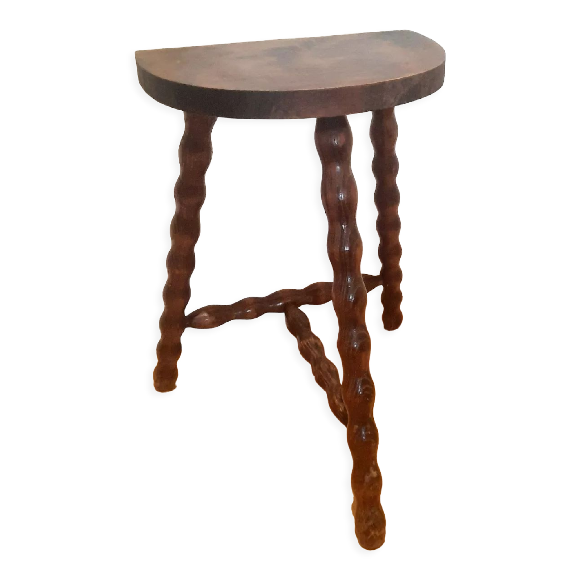 Wooden stool turned feet
