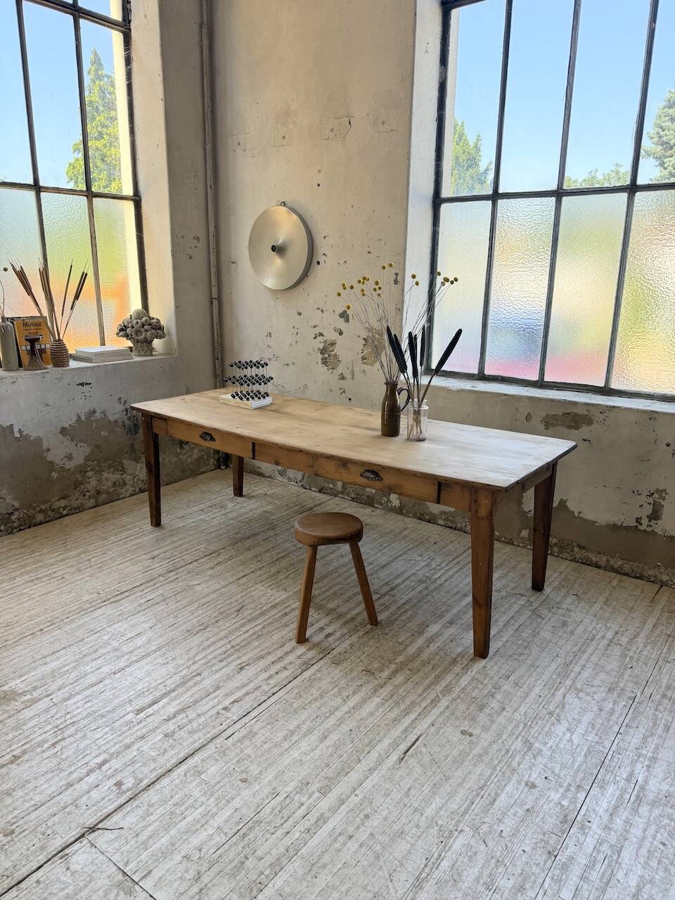 1950s pine farmhouse table 220cm