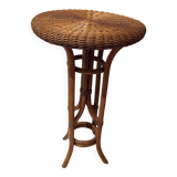 Old high table/standing bamboo and rattan table