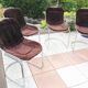Set of four chrome metal wired chairs by Gastone Rinaldi / vintage 70s