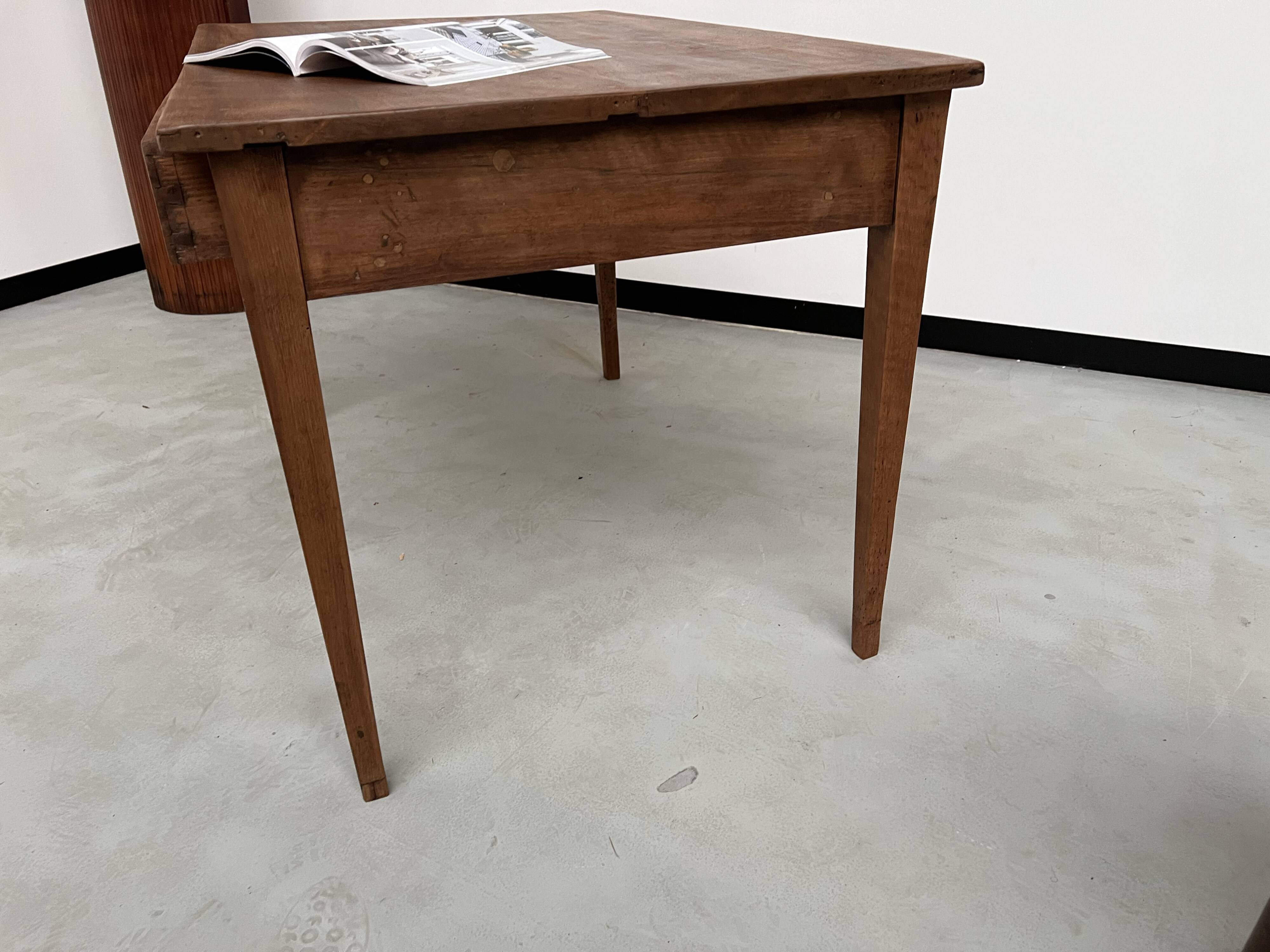 1900 solid walnut desk with two drawers
