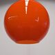 Pair of orange opaline ball pendant lights from the 60s/70s
