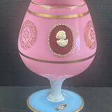 Opaline cognac glass shaped vase 20.5 cm