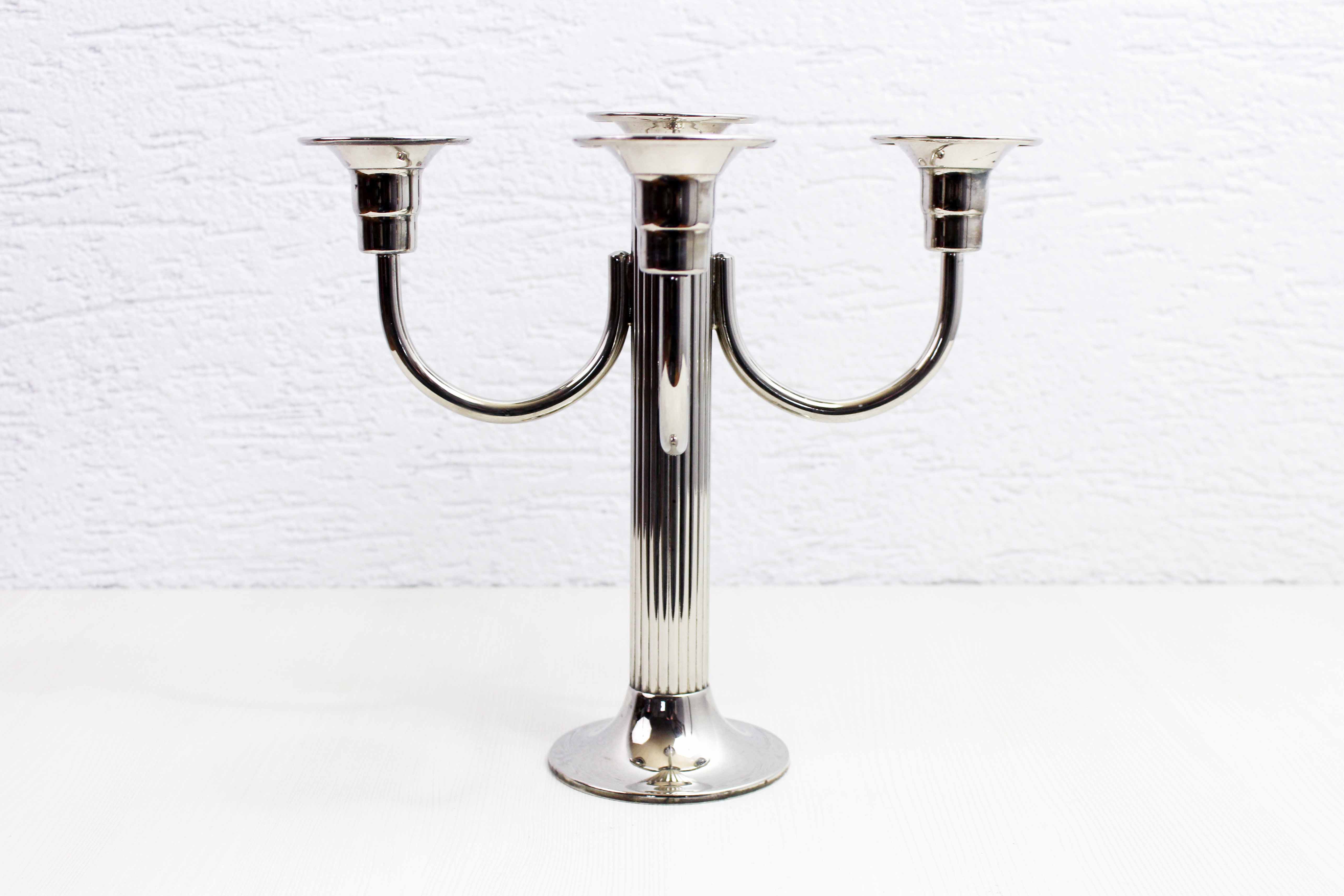 Silver metal candlestick