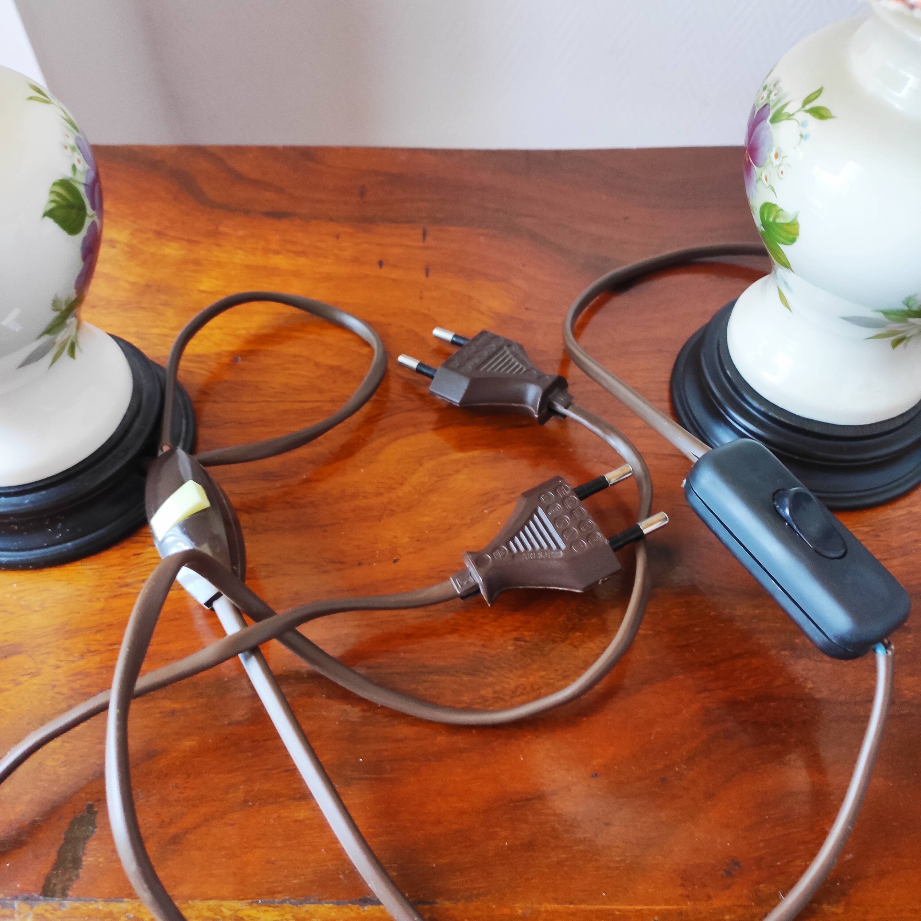 Pair of vintage ceramic bedside lamps