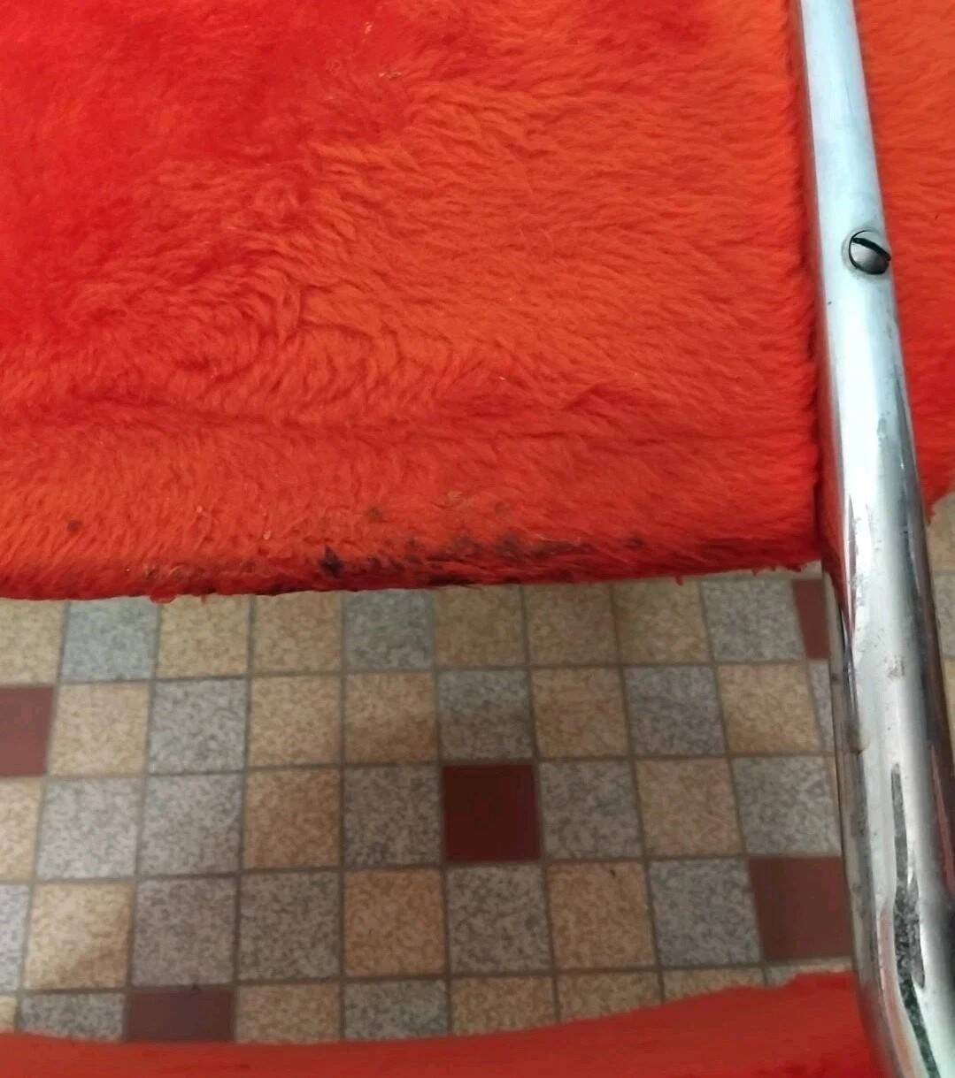 Lot de 4 anciennes chaises en tissus moumoute année 60 vintage