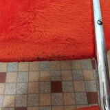 Lot de 4 anciennes chaises en tissus moumoute année 60 vintage