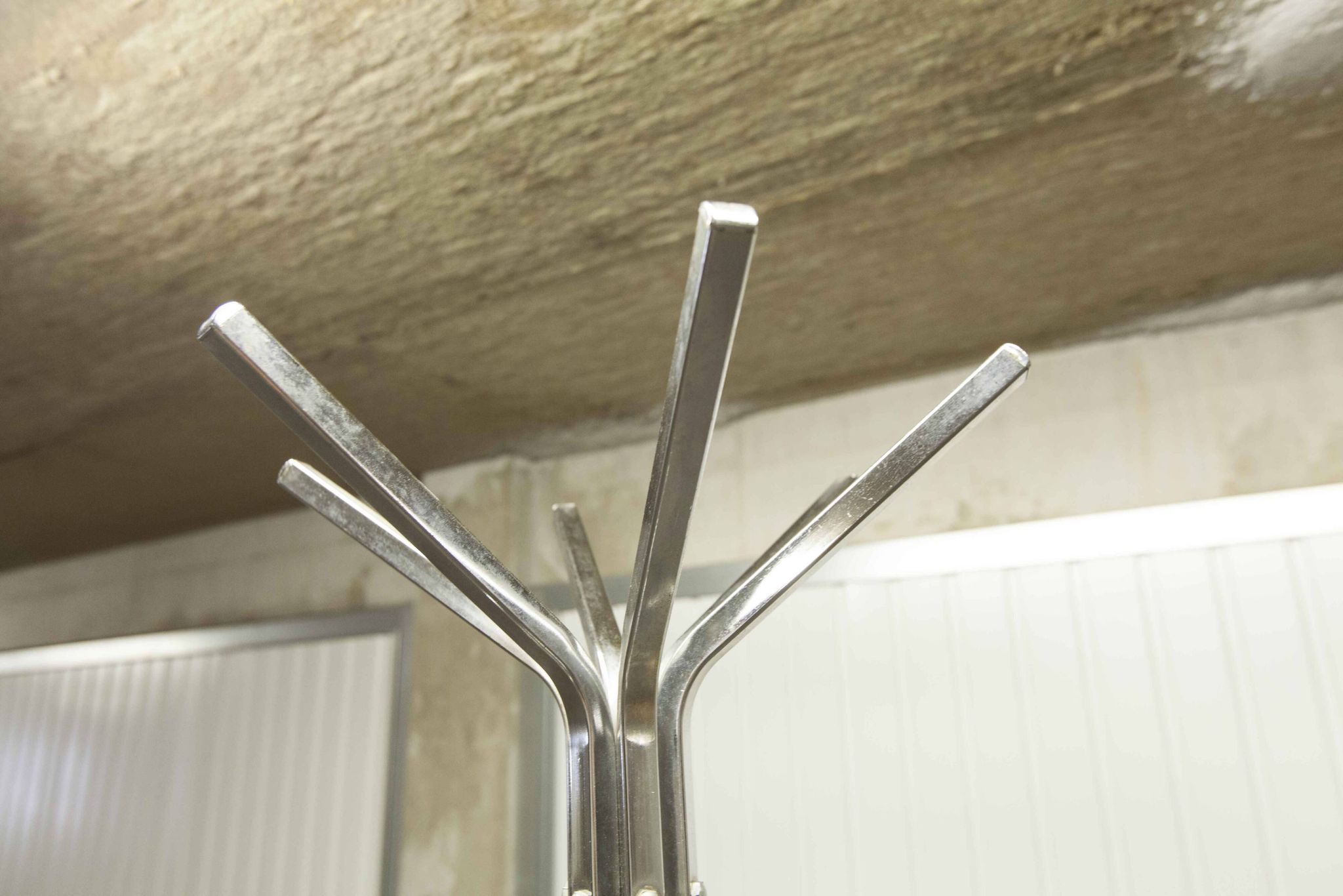Industrial 1960 chrome coat rack parrot