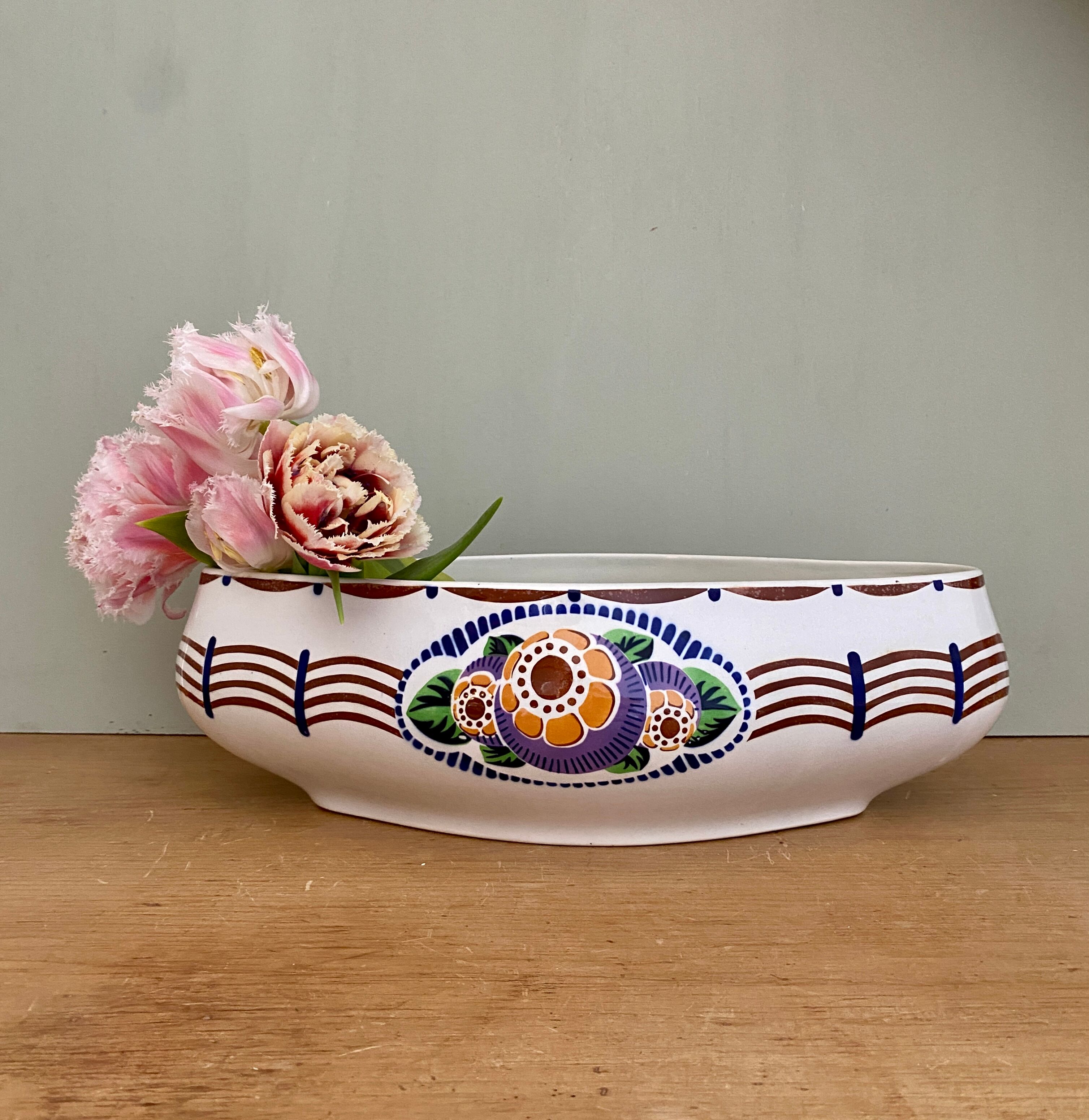 Vintage ceramic gardener sarreguemines