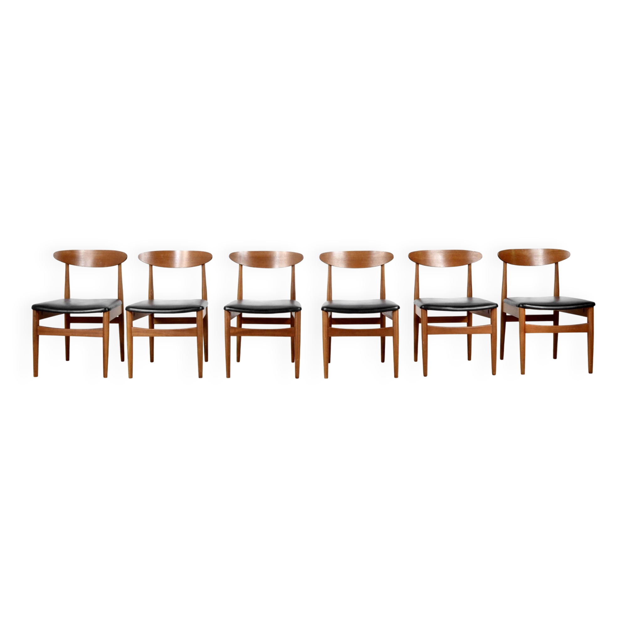 Set Of 6 Vintage Midcentury Danish Teak Chairs. Delivery. Modern /