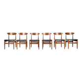 Set Of 6 Vintage Midcentury Danish Teak Chairs. Delivery. Modern /