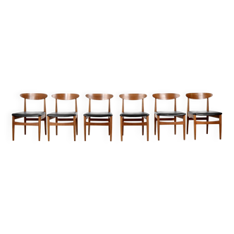 Set Of 6 Vintage Midcentury Danish Teak Chairs. Delivery. Modern /