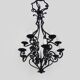 Large 12-light wrought iron hall or living room chandelier. 1960s-70s