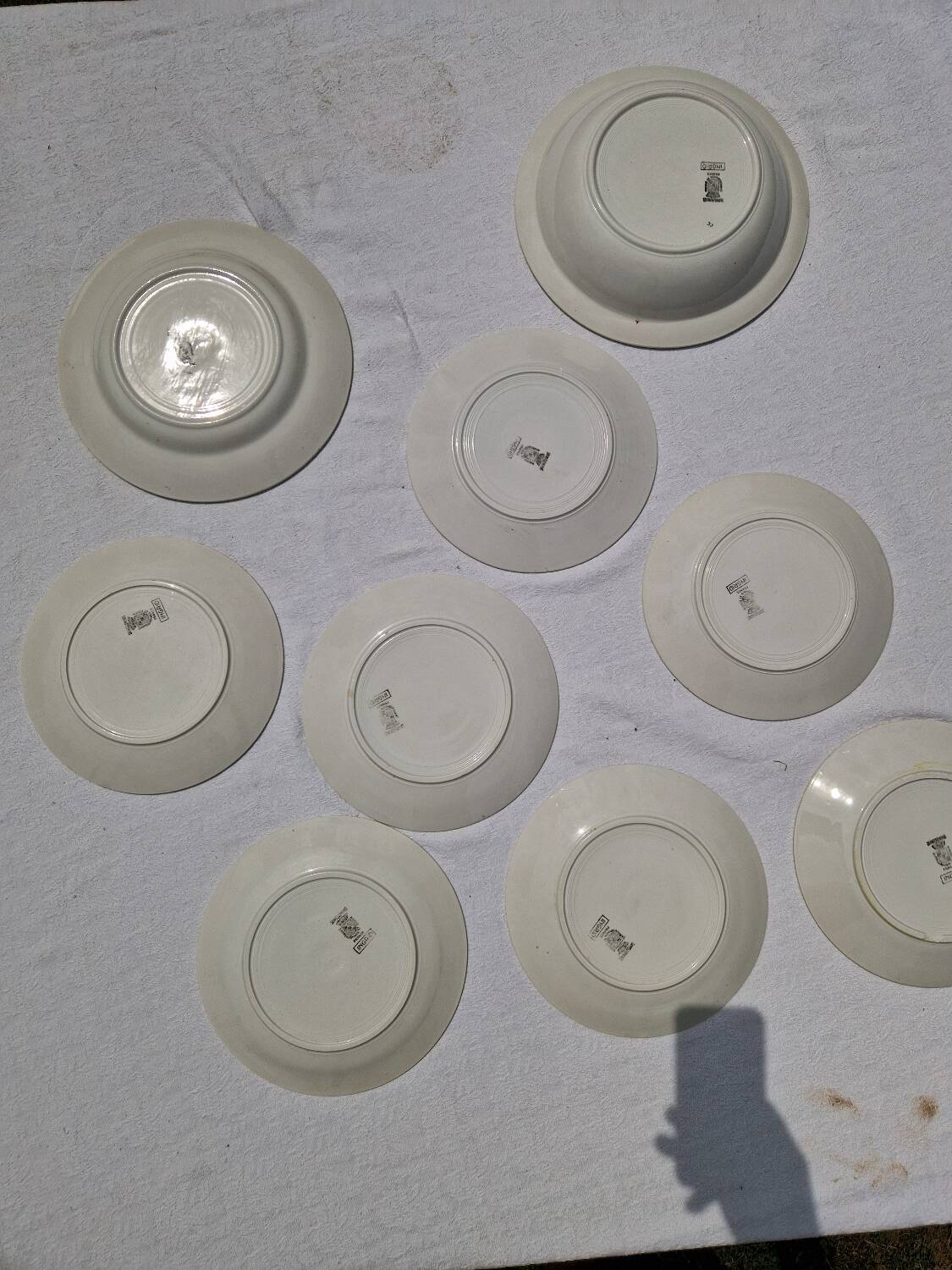 Set of 7 Flat Plates Plus 2 Dishes Ingrid Sarreguemines Digoin Model