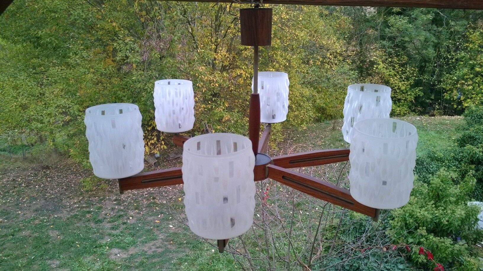 Scandinavian teak chandelier