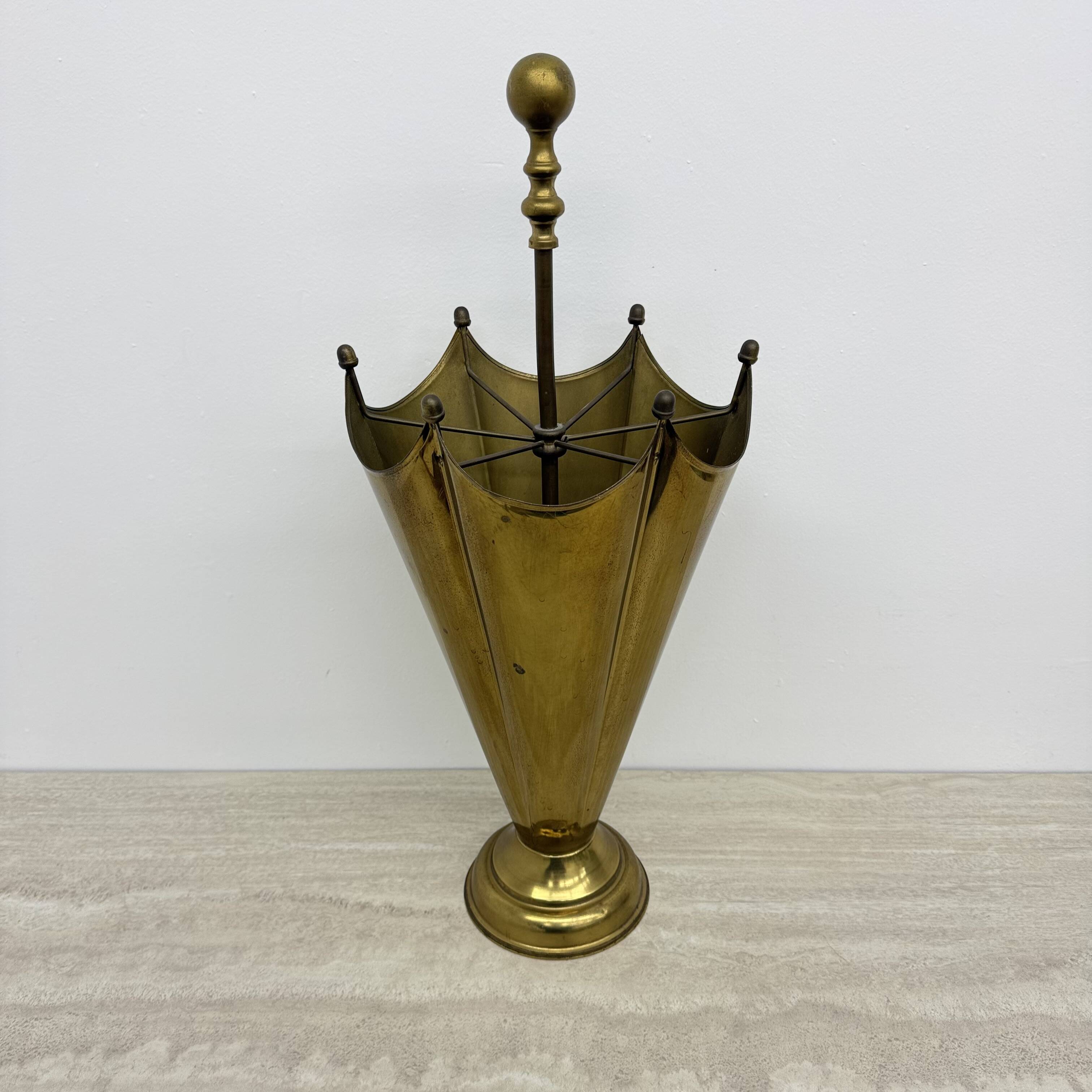 Mid-century design brass umbrella stand , 1970’s