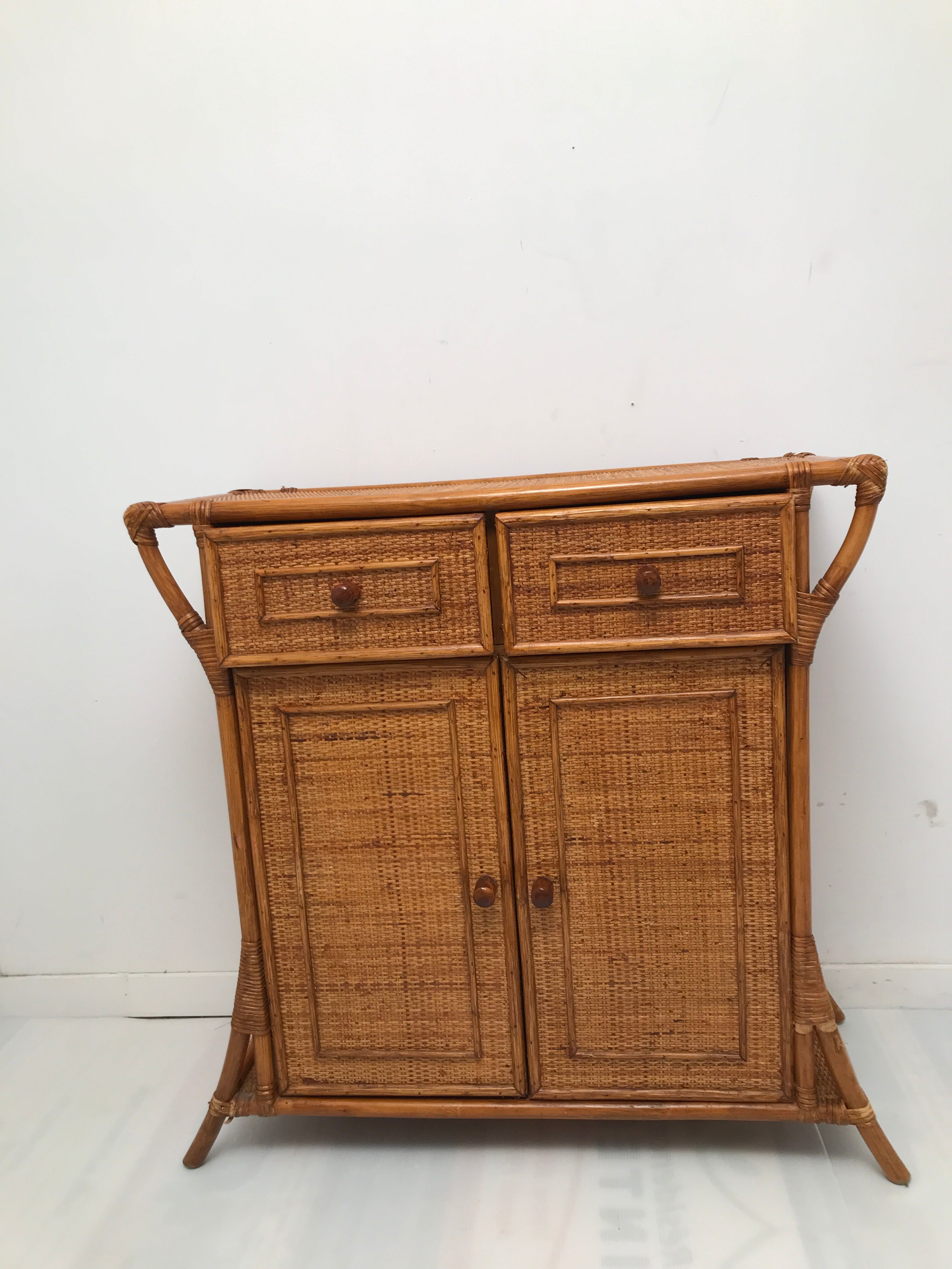 Rattan dresser 1960s