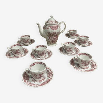 Ridgway pink english porcelain coffee service