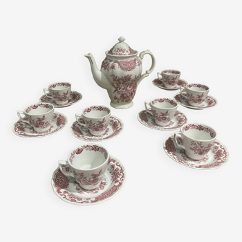 Service à café en porcelaine anglaise ridgway rose