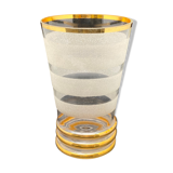 Vase in fine transparent and opaque glass with gilding