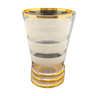 Vase en verre fin transparent et opaque avec dorures