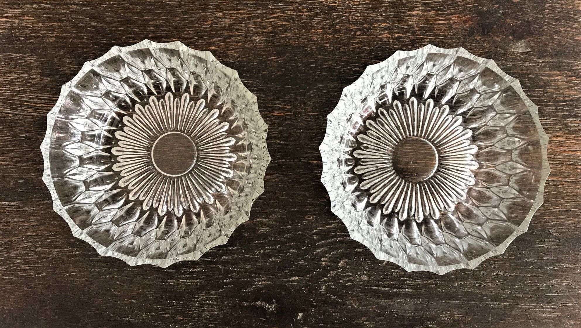Set of two glass bowls