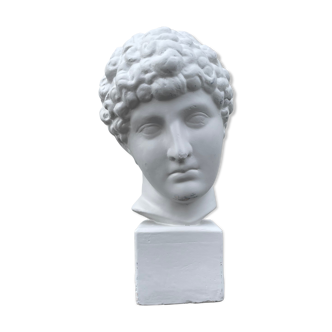 Buste Hermes en plâtre sur socle