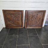 Paire de portes en bois sculpté en chêne
