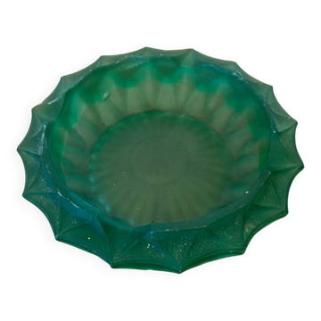Antique LUMINARC Ashtray Vintage Green Molded Glass
