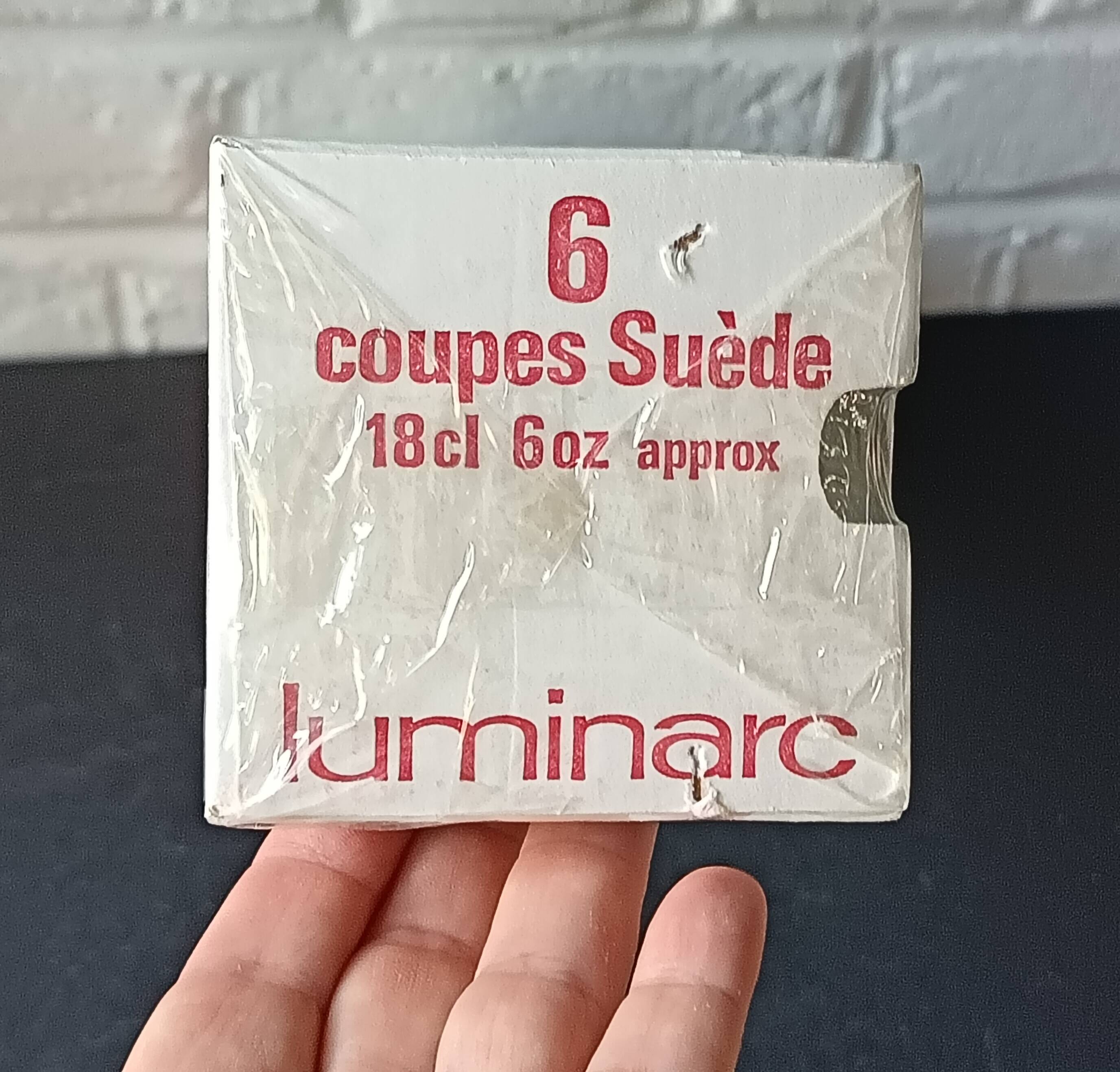 6 stemmed cups in emerald green, Cavalier Luminarc France