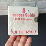 6 stemmed cups in emerald green, Cavalier Luminarc France