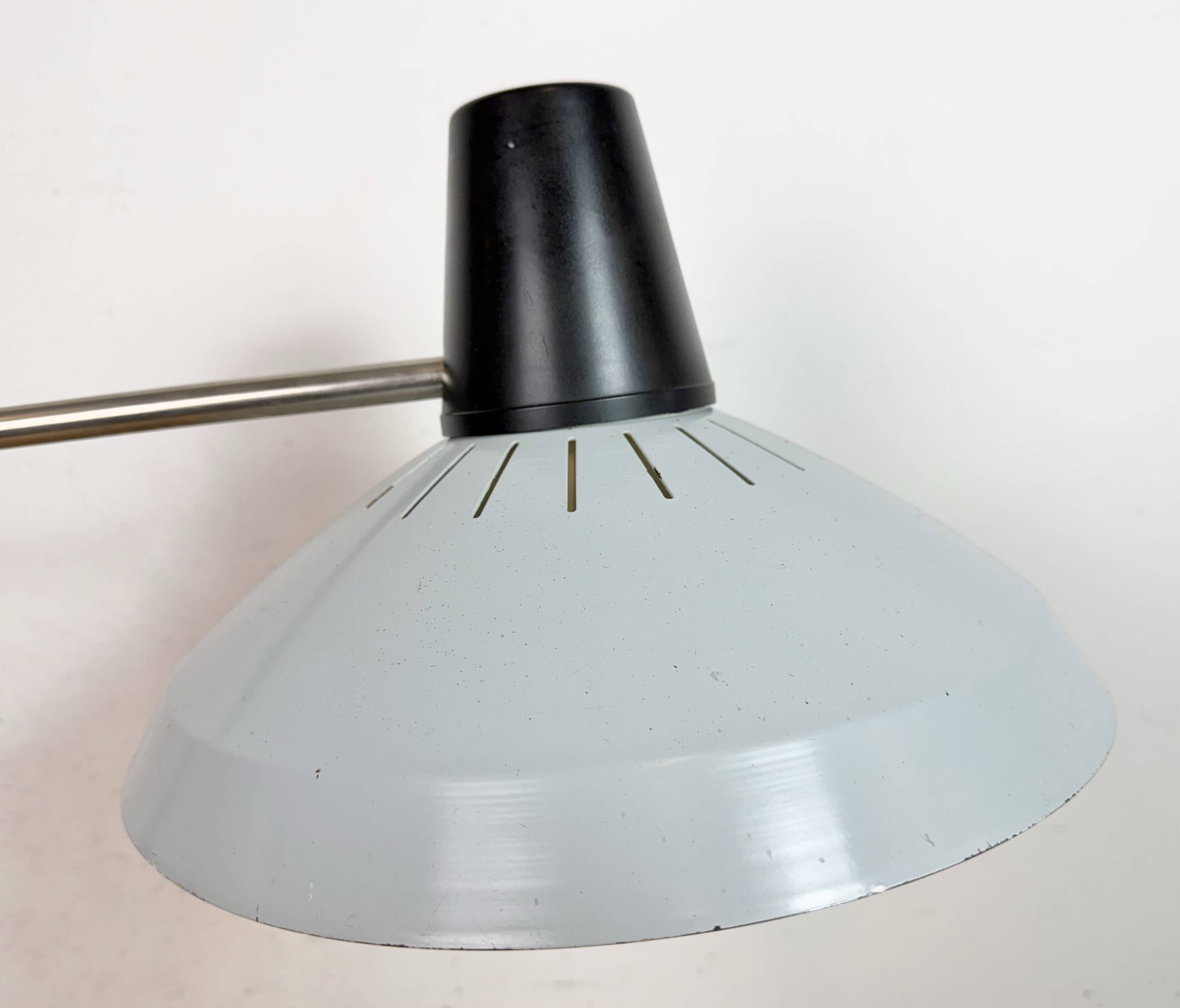 Grey Industrial Factory Office Desk Lamp from Elektrosvit, 1970s