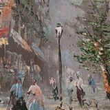 HST “Busy street in winter” by K. NEIL (20th century)