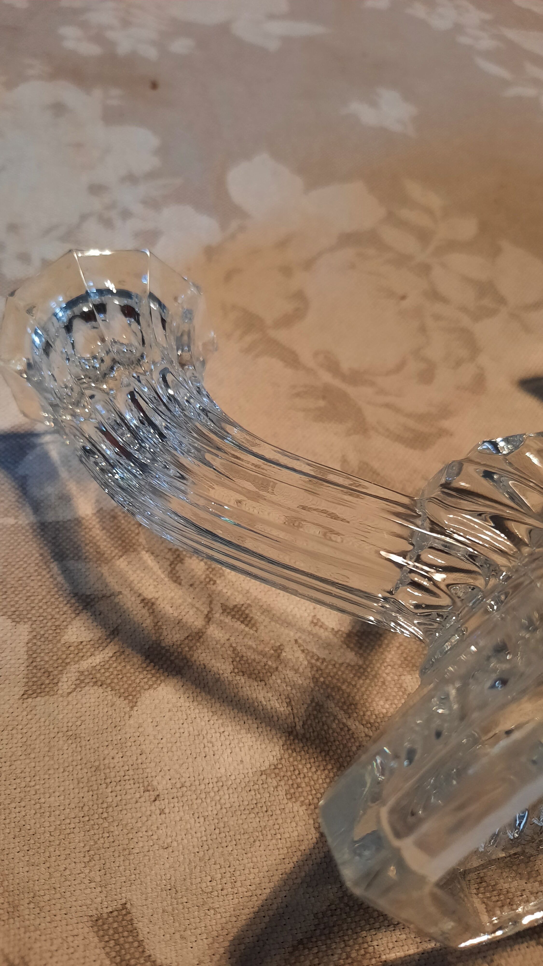 Pair of glass candle holders