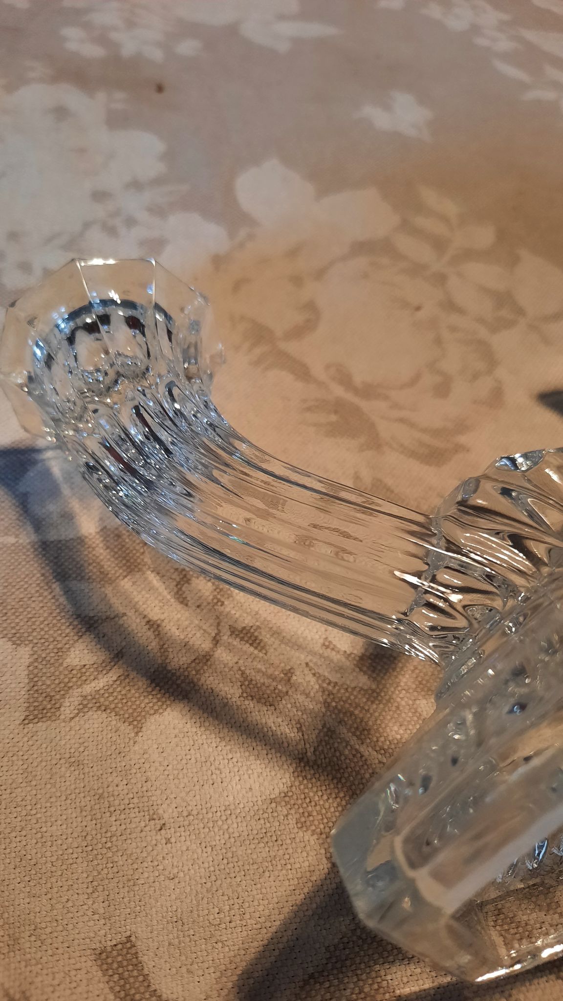 Pair of glass candle holders