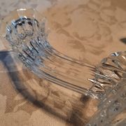Pair of glass candle holders