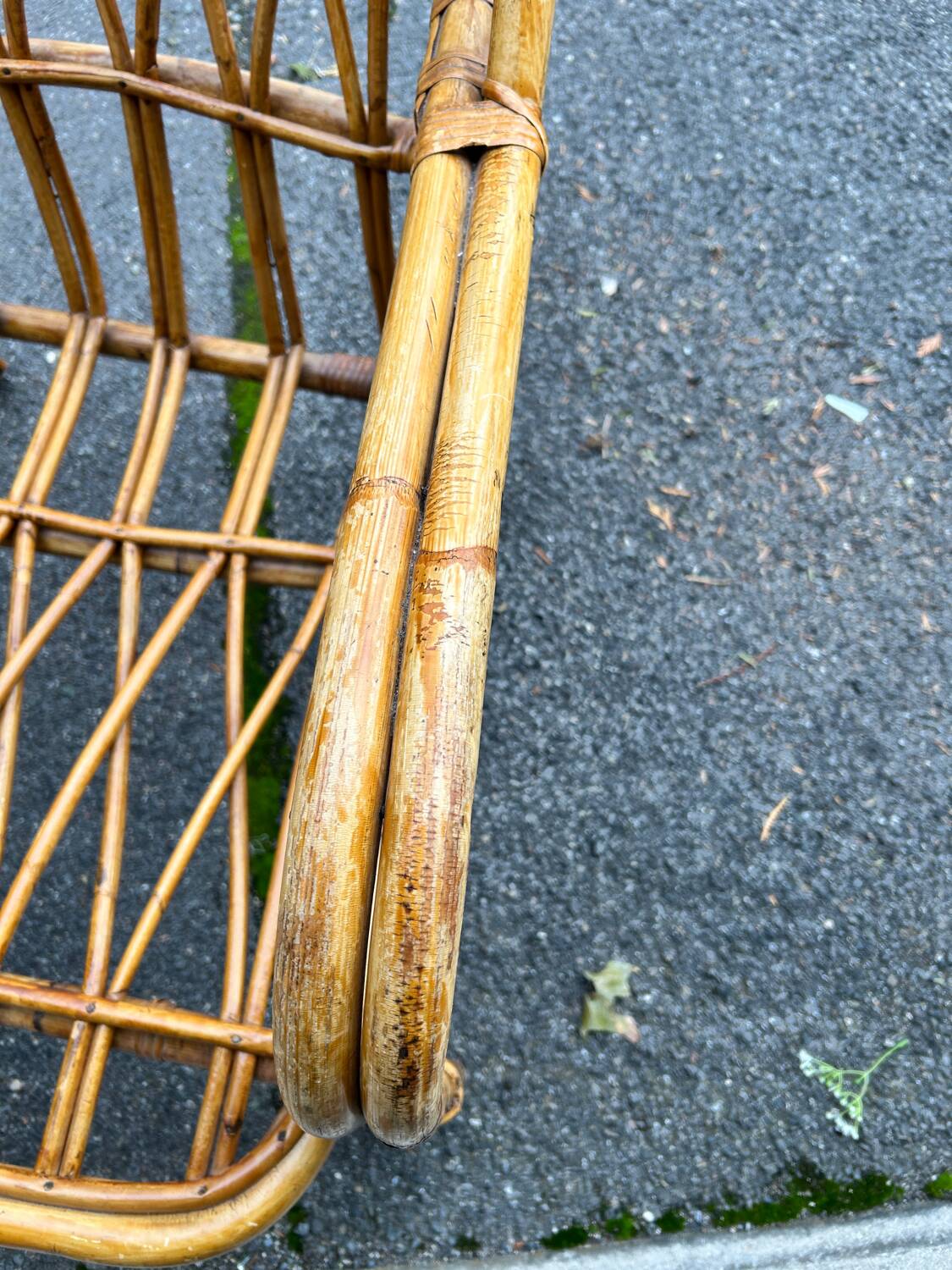 Vintage wicker armchair
