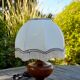Wooden foot table lamp, charleston dome lampshade, Roaring Twenties style