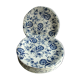 Set of 6 gien Art Deco flat plates model carnations in blue