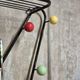 Vintage coat rack attributed to Roger Feraud, black metal with coloured spheres, 1970s, 180 x 82 x 22 cm