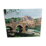 Old canvas table 41x33cm