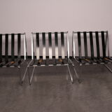 Set of 3 lounge chairs in black leather - model 024 - by Kho Liang Ie for Artifort - The Netherlands