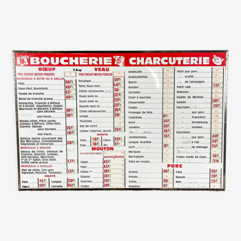 Enseigne de la boucherie et de la charcuterie vintage français