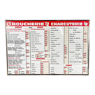 Vintage french boucherie and charcuterie sign