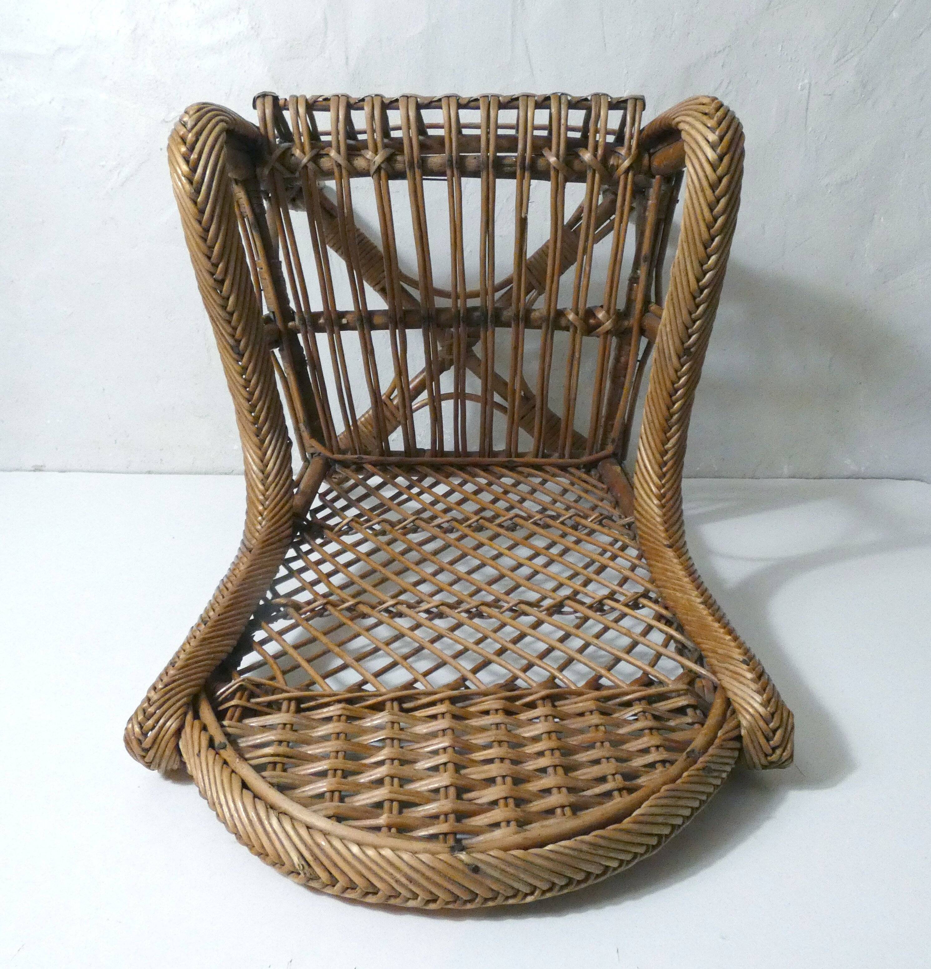 Fauteuil enfant en rotin