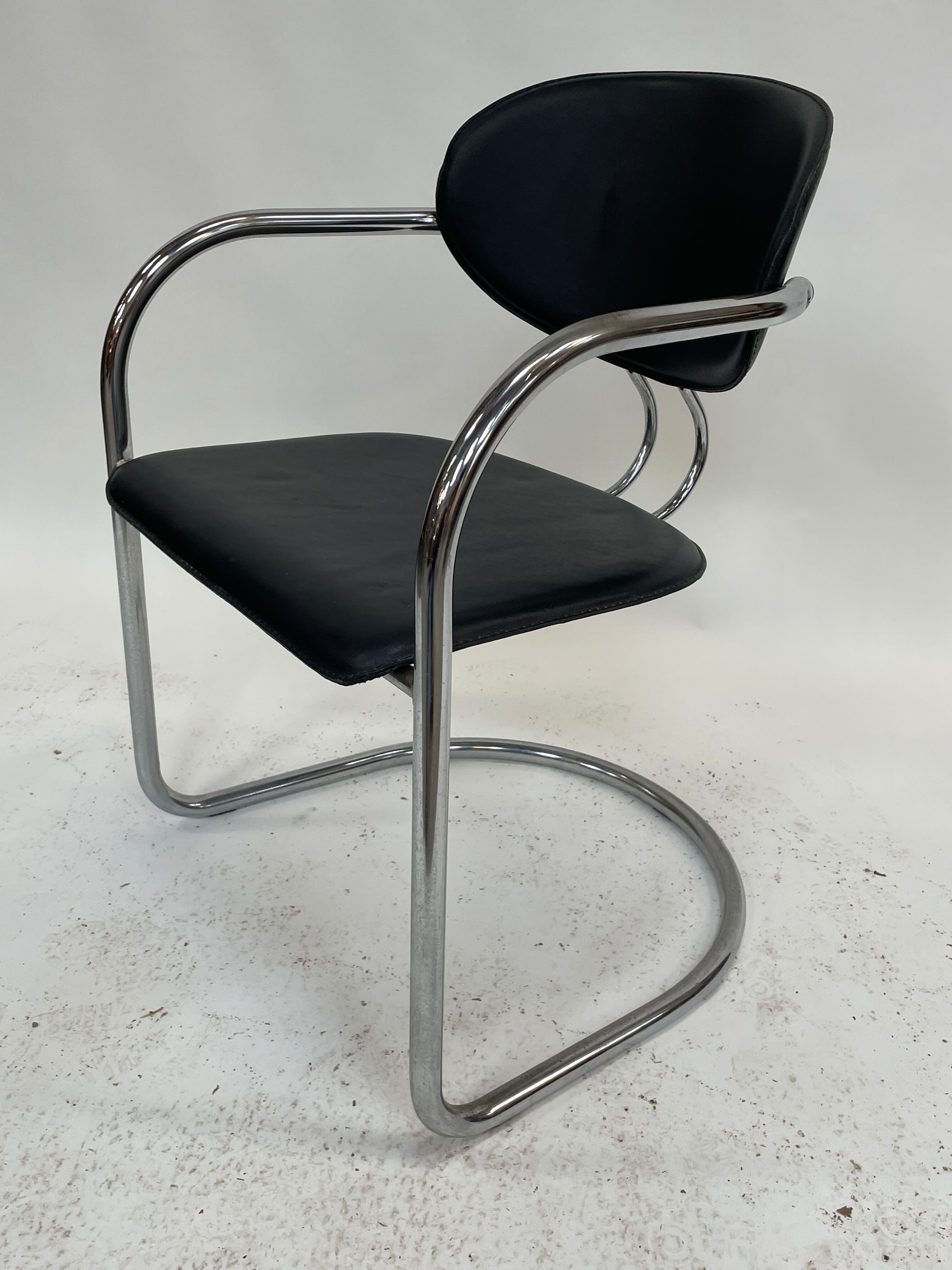 Vintage dining chair effezeta made in Italy design chrome