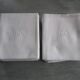 11 large old damask napkins, monogrammed