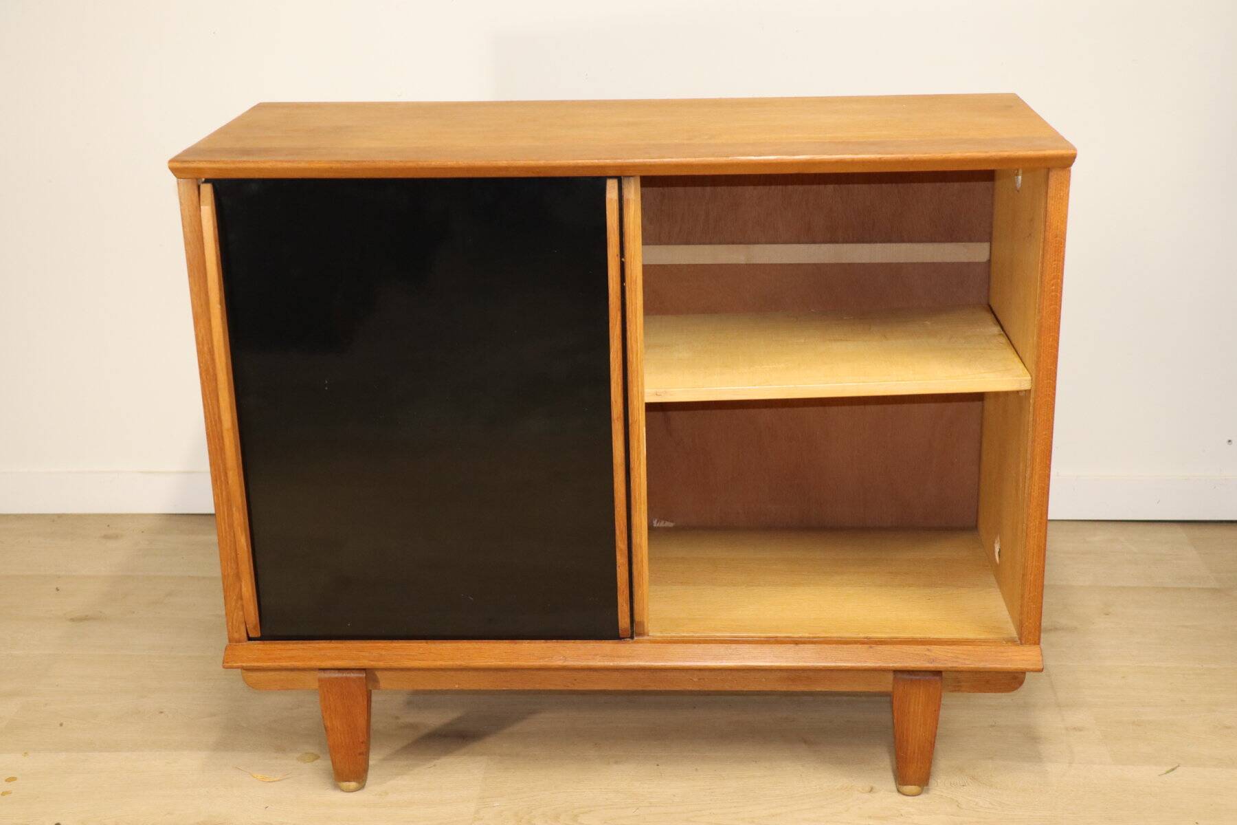 Vintage side table with sliding doors, 1960