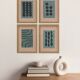 Collection of 4 abstract paintings on old paper signed Eawy.