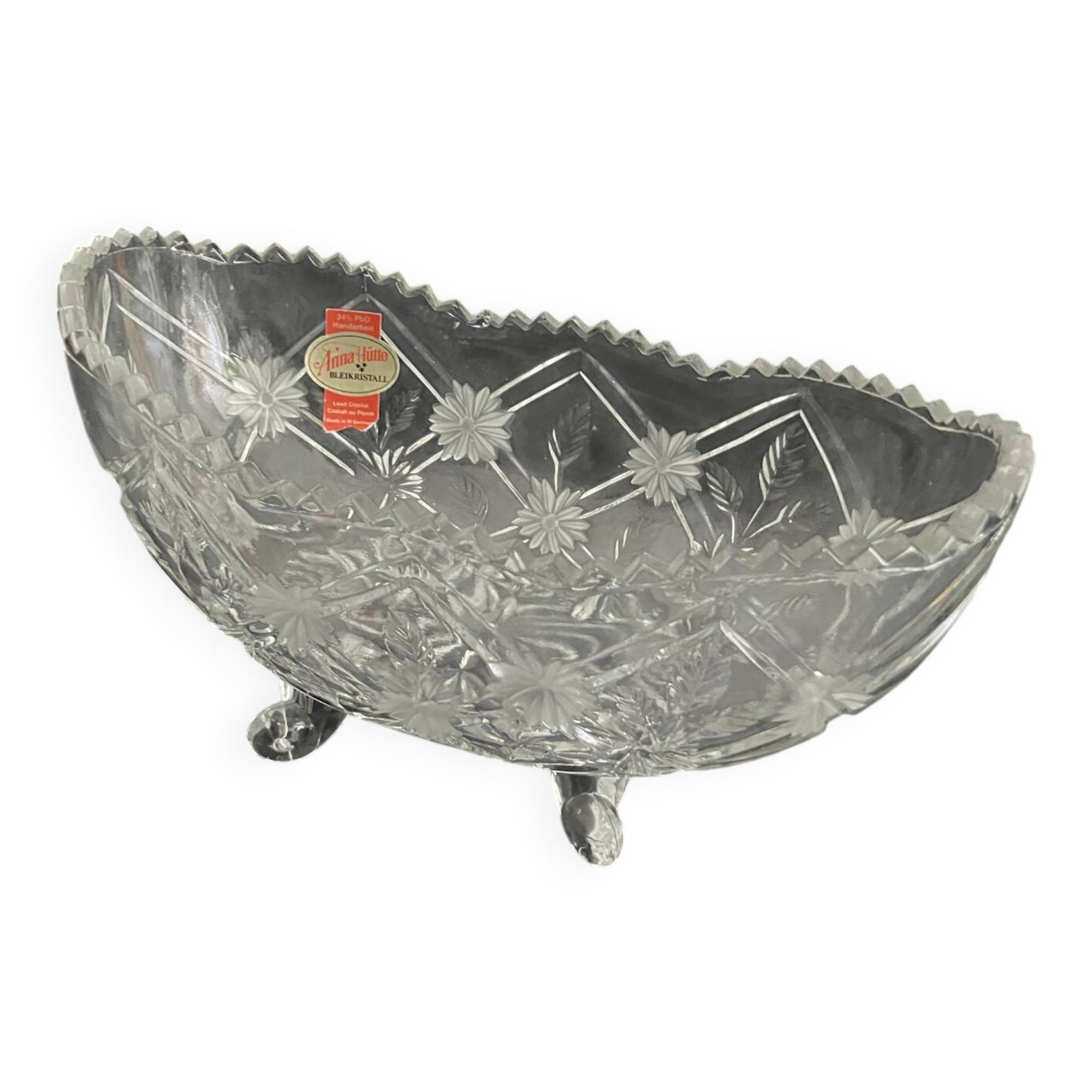 Crystal footed coupe, Anna Hütte Manufacture